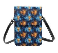 Cool Flame Lion Head Print Small Crossbody Bags per le donne, piccole borse in pelle per telefono cellulare borsa a tracolla