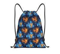 Cool Flame Lion Head Unisex Zaino Con Coulisse Resistente Sacca Sportiva Impermeabile Gym Sack Per Viaggio All'Aperto Vacanze