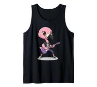 Cool Flamingo Chitarra Rock Star Bird Punk Canotta