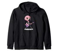 Cool Flamingo Chitarra Rock Star Bird Punk Felpa con Cappuccio