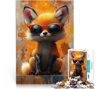 Cool Fox con occhiali da sole puzzle 1000 pezzi per adulti Antistress Vacanza in patria Uccidere il tempo Decorazione murale Regali unici per compleanno e Natale 38x26cm