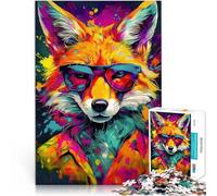 Cool Fox con occhiali da sole Puzzle da 1000 pezzi per adolescenti Giochi educativi Decorazione della casa offerte come regali per tutta la famiglia 38x26cm