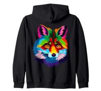 Cool Fox Head colorato Design per Amante Fox Fauna Selvatica Felpa con Cappuccio