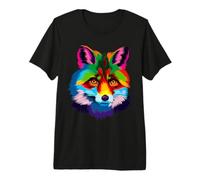 Cool Fox Head colorato Design per Amante Fox Fauna Selvatica Maglietta Premium