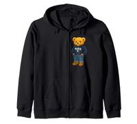 Cool French Paris Teddy Bear Illustration Graphic Designs Felpa con Cappuccio