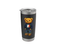 Cool French Teddy Bear Illustration Outfit Graphic Designs Bicchiere termico in acciaio inox doppia parete