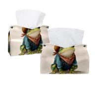 Cool Frog Dressed in Western Clothes Tissue Box Cover, rettangolare porta fazzoletti decorativo per il viso, dispenser per tovaglioli per bagno, cucina, tavolino da caffè auto