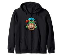 Cool Frog Funny Frog Cute Green Frog Grafica Uomini Donne Bambini Felpa con Cappuccio