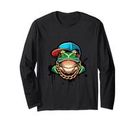 Cool Frog Funny Frog Cute Green Frog Grafica Uomini Donne Bambini Maglia a Manica