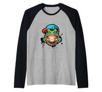 Cool Frog Funny Frog Cute Green Frog Grafica Uomini Donne Bambini Maglia con Maniche Raglan