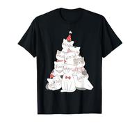 Cool Funny Christmas Cats Tree, Xmas New Year Present Fun Maglietta
