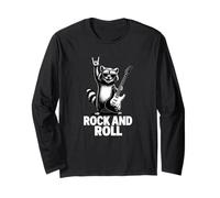 Cool Funny Rock & Roll Raccoon Cartoon Graphic Designs Maglia a Manica