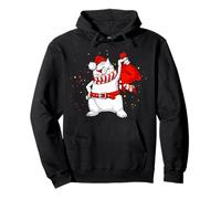 Cool Funny Santa Claus Cat with Christmas Bag Graphic Design Felpa con Cappuccio