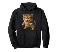 Cool Funny Wild Fury Cat Illustration Graphic Designs Felpa con Cappuccio