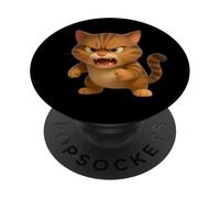 Cool Funny Wild Fury cat Illustration Graphic Designs PopSockets PopGrip Adesivo
