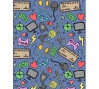 Cool Gamer Notebook for Boys: Fun Creative Journal with Video Game Designs. 110 Lined Pages. Soft Matte Cover