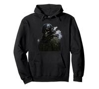 Cool Gaming Black Army Soldier Illustration Graphic Designs Felpa con Cappuccio