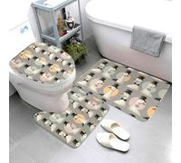 Cool Gentleman Goose Print - Set di 3 tappetini da bagno assorbenti, antiscivolo, lavabili, copriwater a forma di U, tappetino per il contorno del WC, tappetino morbido per doccia, tappetino da bagno