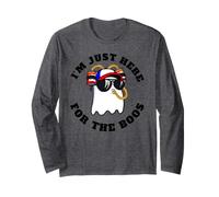 Cool Ghost con Beer Hat I'm Just Here for The Boos Maglia a Manica