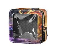 Cool Gold Purple Dragon Cute Makeup Case Bag Clear Toiletry Bags per il viaggio