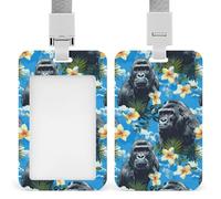 Cool Gorilla Monkey Flower - Porta badge con cordino per insegnanti, infermieri, dottori