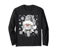 Cool Grey Santa Gnomie for Gothic And Emo with Winter GNOME Maglia a Manica