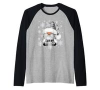 Cool Grey Santa Gnomie for Gothic And Emo with Winter GNOME Maglia con Maniche Raglan