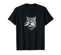 Cool Grumpy Looking Cat Fumare Una Sigaretta Maglietta
