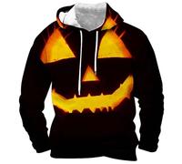 Cool Halloween Jumperfor Uomo Felpa stampata Corvo Stampa Felpe con cappuccio a maniche lunghe Felpe con cappuccio 1/4 pulsante Pullover Loose Fit Felpa con cappuccio da lavoro Felpa con cappuccio