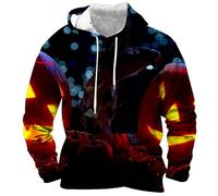 Cool Halloween Jumperfor Uomo Felpa stampata Corvo Stampa Felpe con cappuccio a maniche lunghe Felpe con cappuccio 1/4 pulsante Pullover Loose Fit Felpa con cappuccio da lavoro Felpa con cappuccio