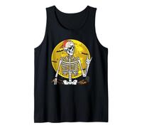 Cool Halloween Skeleton Punk Rock Skater Rocker Ragazzi Uomini Canotta