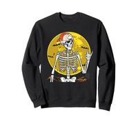 Cool Halloween Skeleton Punk Rock Skater Rocker Ragazzi Uomini Felpa
