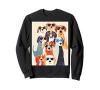 Cool Happy Dogs in Shades - Regalo Divertente alla Moda per Gli Amanti degli Animali Domestici Felpa