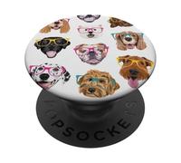Cool Happy Funny Dogs indossa occhiali colorati - Regalo PopSockets PopGrip Adesivo