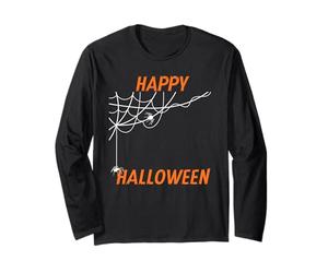 Cool Happy Spooky Halloween Ragnatela Maglia a Manica