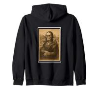 Cool Horror Scary Mona Art come scheletro con grafica Aquila calva Felpa con Cappuccio