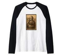 Cool Horror Scary Mona Art come scheletro con grafica Aquila calva Maglia con Maniche Raglan