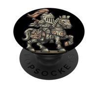 Cool Horse Rider Knight Costume per ragazzi e ragazze PopSockets PopGrip Adesivo
