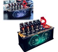 Cool Hub di ricarica USB, interruttori a striscia USB retrò e luci RGB controllate da app DC2.1 6 porte docking station con interruttori per desktop punk retrò Decor (nero)