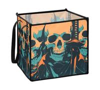 Cool Human Skulls with Leaves Dark Style tessuto cubi cestini portaoggetti per maglione pieghevole extra large cesto portaoggetti 33 x 33 x 33 pollici