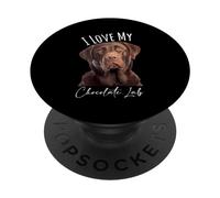 Cool I Love My Chocolate Lab Divertente Labrador Marrone Amanti degli Animali PopSockets PopGrip Adesivo