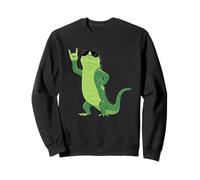 Cool Iguana Rock On Funny Rettile Amante Animale Grafica Mano Felpa