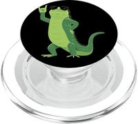 Cool Iguana Rock On Funny Rettile Amante Animale Grafica Mano PopSockets PopGrip per MagSafe