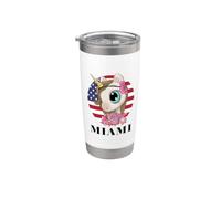 Cool Illustration Miami FL USA Unicorn Rainbow Squad Graphic Bicchiere termico in acciaio inox doppia parete