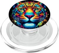 Cool Jaguar Graphic Spirit Animal Illustrazione Tie Dye Art PopSockets PopGrip per MagSafe