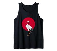 Cool Japan Flag Red DOT with Red Crowned Crane Japanese Bird Canotta