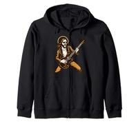 Cool Jesus con chitarra elettrica per un look a dondolo Felpa con Cappuccio