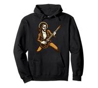 Cool Jesus con chitarra elettrica per un look a dondolo Felpa con Cappuccio
