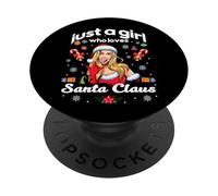 Cool Just a Girl Who Loves Santa Claus Illustration Graphic PopSockets PopGrip Adesivo