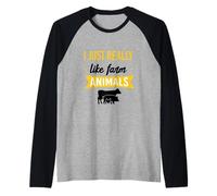 Cool Just Really Like Farm Animals Mucche Maiali Maglia con Maniche Raglan